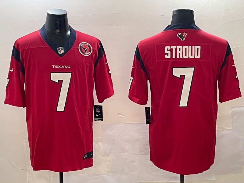 Men Houston Texans 7 Stroud Red Second generation 2024 Nike Limited NFL Jersey style 01081